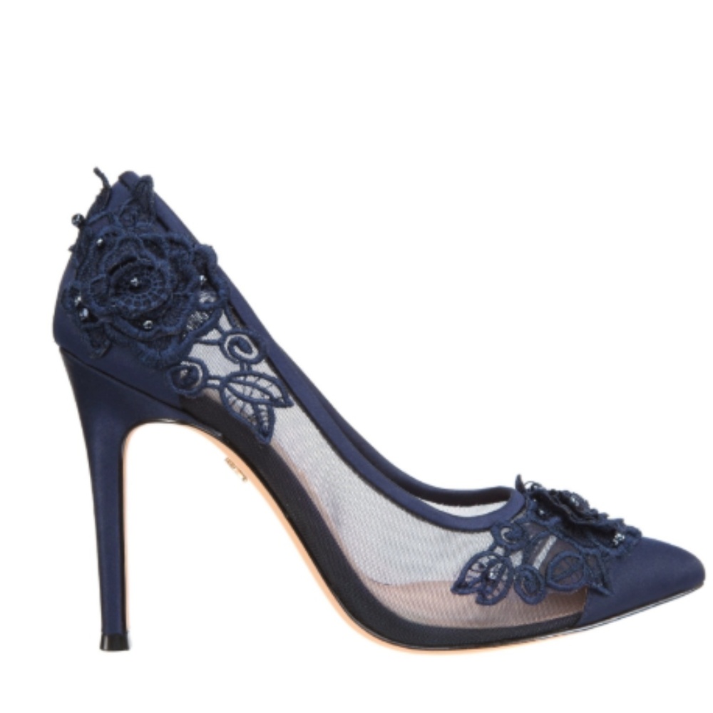 Blue Nina Donela-Satin Heels (Size 6)